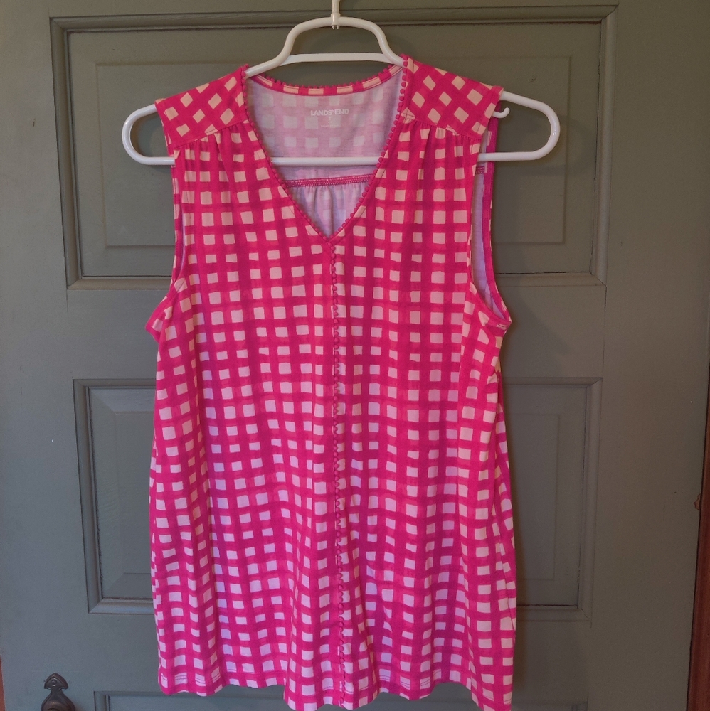 Land's End pink sleeveless top, size S